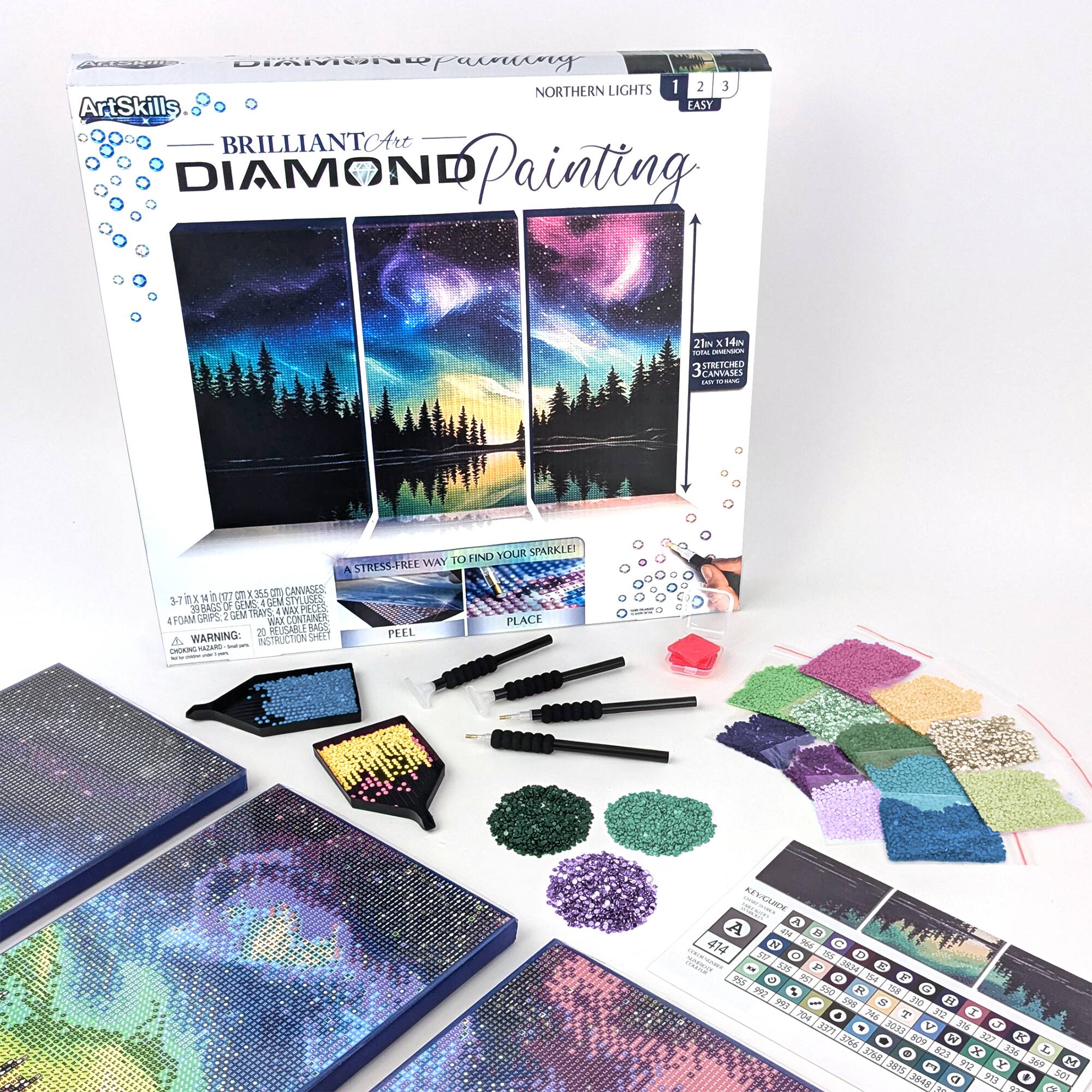 ArtSkills® Brilliant Art Northern Lights Stretched Canvas Diamond Painting Kit